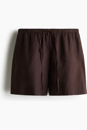 H&M Leinenshorts mit Kordelzug - Braun - Damen
