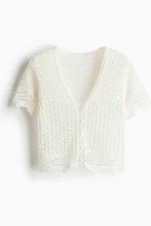 H&M Strandshirt im Häkellook - Weiß - Damen