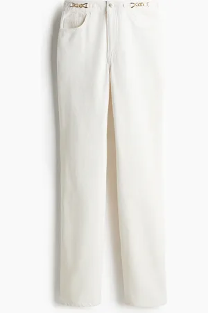 H&M Straight Ultra High Jeans - Weiß - Damen