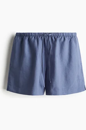 H&M Kordelzugshorts aus Leinenmix - Blau - Damen