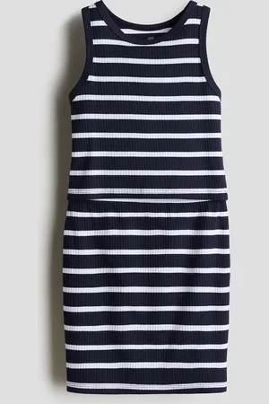 H&M Zweiteiler aus Baumwollripp - Blau - Kinder