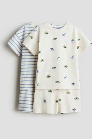 H&M 2er-Pack Baumwollpyjamas - Blau - Kinder