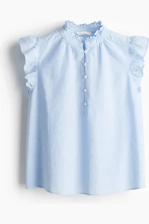 H&M Bluse aus Leinenmix - Blau - Damen