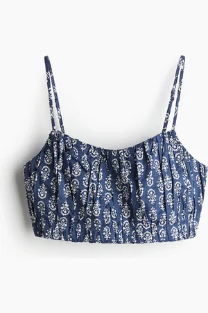 H&M Kurzes Trägertop - Blau - Damen