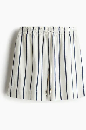 H&M Kordelzugshorts aus Leinenmix - Weiß - Damen