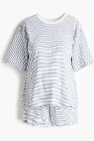 H&M MAMA Before & After Baumwollpyjama - Blau - Damen