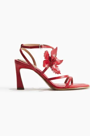 H&M Hohe Sandalen mit Applikationen - Rot - Damen