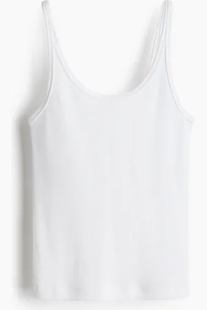 H&M Geripptes Tanktop - Weiß - Damen
