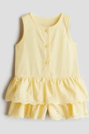 H&M Baumwollstrampler mit Volants - Gelb - Kinder