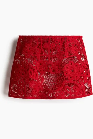 H&M Strandrock im Häkellook - Rot - Damen