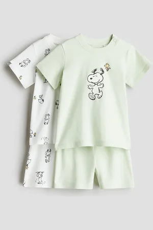 H&M 2er-Pack Baumwollpyjamas - Grün - Kinder
