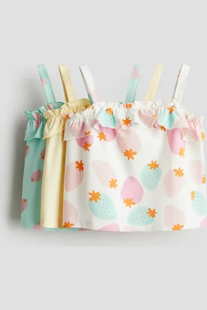 H&M 3er-Pack Trägertops mit Volantbesatz - Weiß - Kinder
