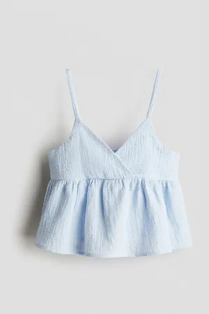 H&M Trägertop mit V-Ausschnitt - Blau - Kinder