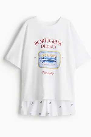 H&M Bedruckter Pyjama - Weiß - Damen