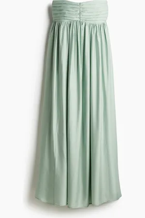 H&M Bandeau-Kleid mit Falten - Grün - Damen