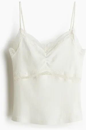H&M Trägertop mit Spitzendetails - Weiß - Damen