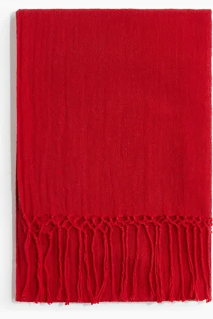 H&M Schal aus Leinenmix - Rot - Damen