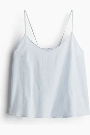 H&M Trägertop aus Leinenmix - Blau - Damen