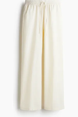 H&M Kordelzughose aus Seersucker - Gelb - Damen