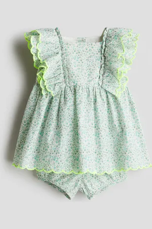 H&M Zweiteiler aus Baumwollmusselin - Grün - Kinder