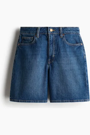 H&M Jeansshorts mit hohem Bund - Blau - Damen