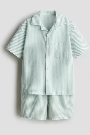 H&M Pyjama aus Baumwollpopeline - Grün - Kinder