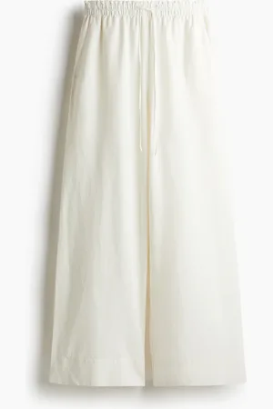 H&M Weite Hose aus Leinenmix - Weiß - Damen