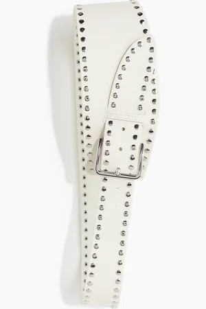 H&M Asymmetrischer Gürtel mit Nieten - Weiß - Damen