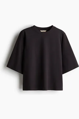 H&M T-Shirt aus Pima-Baumwolle - Braun - Damen