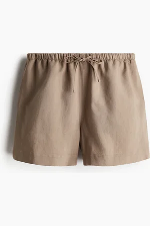 H&M Kordelzugshorts aus Leinenmix - Braun - Damen