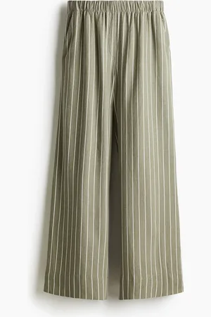H&M Weite Hose aus Leinenmix - Grün - Damen