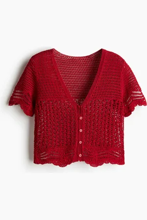 H&M Strandshirt im Häkellook - Rot - Damen