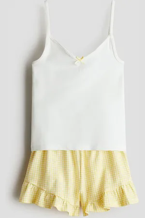 H&M Baumwollpyjama mit Volantbesatz - Gelb - Kinder