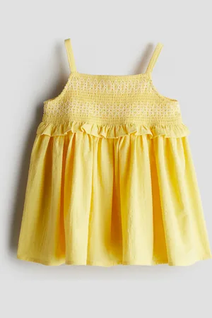 H&M Gesmoktes Kleid - Gelb - Kinder