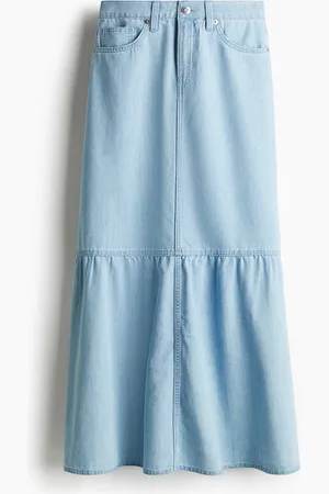 H&M Maxirock aus Denim - Blau - Damen