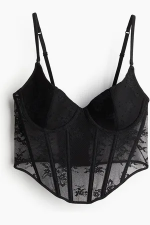 H&M Wattiertes Bustier aus Spitze - - Damen