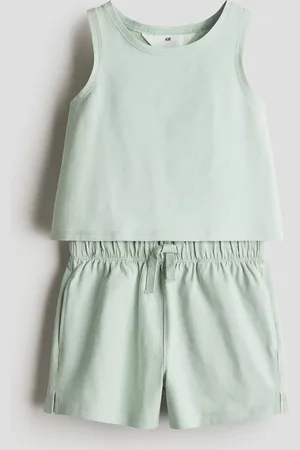 H&M Zweiteiler aus Baumwolle - Grün - Kinder