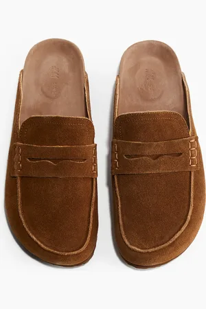 H&M Pennyloafer-Pantoletten aus Leder - - Damen