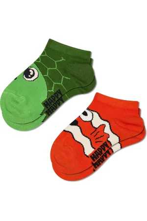 Happy Socks 2er-Pack grüne Kindersocken mit Schildkrötenmotiv