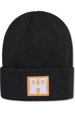 Happy Socks Black and Orange Mountain Beanie Fold