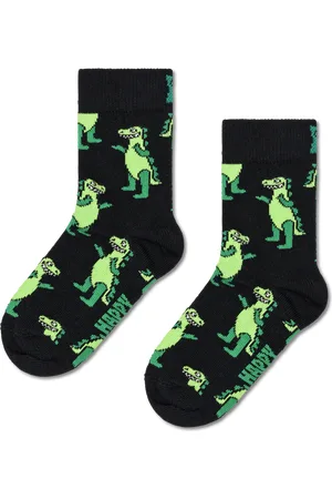 Happy Socks Schwarze aufblasbare Dino Crew Socken