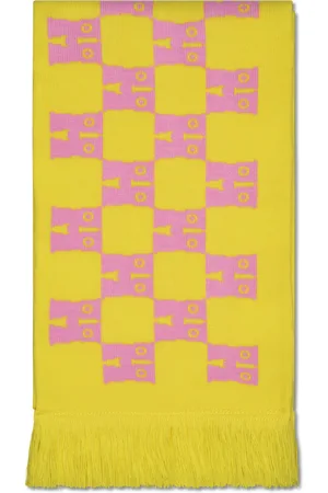 Happy Socks Yellow and Pink Knitted Scarf