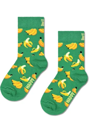 Happy Socks Kids Grün Banana Crew Socke
