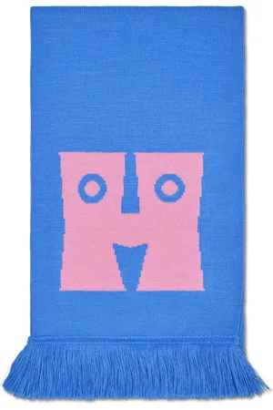 Happy Socks Blue and Pink Knitted Scarf