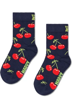 Happy Socks Marineblaue Kinder Cherry Crew Socken