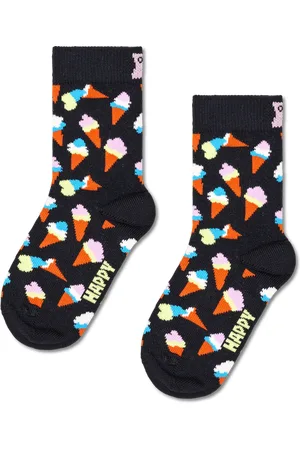 Happy Socks Kids Schwarz Ice Cream Crew Socke