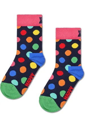 Happy Socks Marineblaue Kinder Big Dot Crew Socken