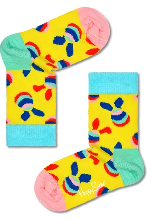 Happy Socks Gelb Kinder What Came First Crew Socken