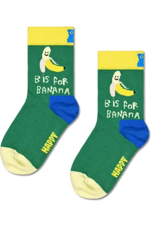 Happy Socks Kids Grün B For Banana Crew Socke