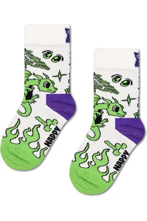 Happy Socks Kids Weiß Hyper Dragon Crew Socke